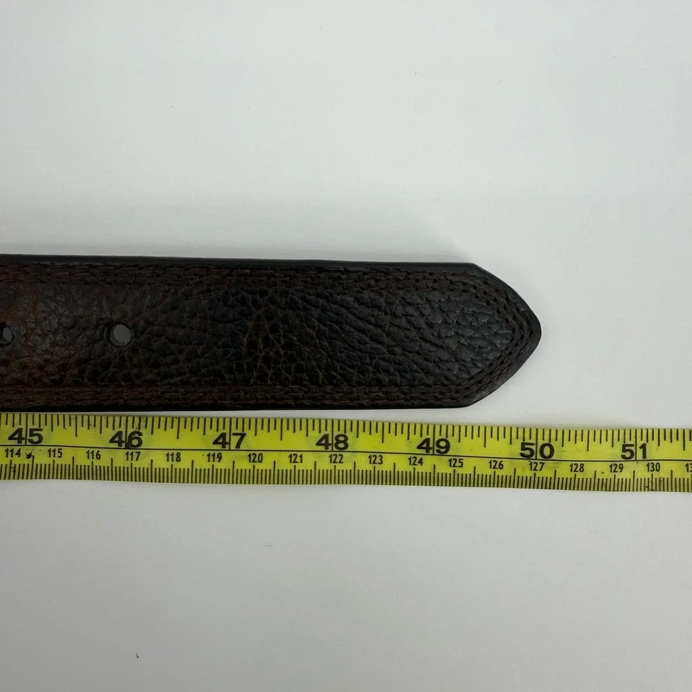 Ariat Mens Belt‎ Size 42 Dark Brown Pebbled Leather Removable Snap off Buckle